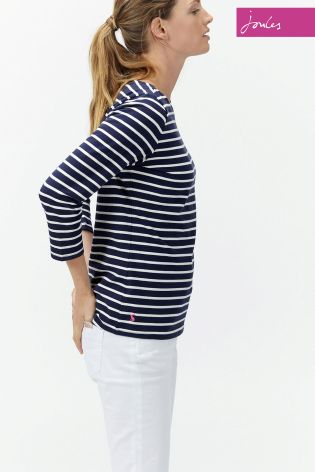 Navy Joules Harbour Hope Stripe Jersey Top